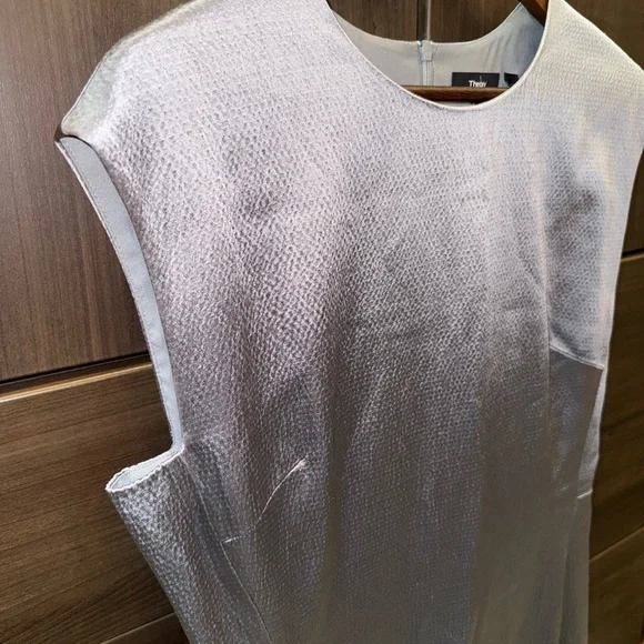 Theory Silver Shift Dress Size 12 - Picture 6 of 10